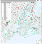 New York 5 Boroughs Wall Map Premium Style